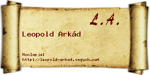 Leopold Arkád névjegykártya